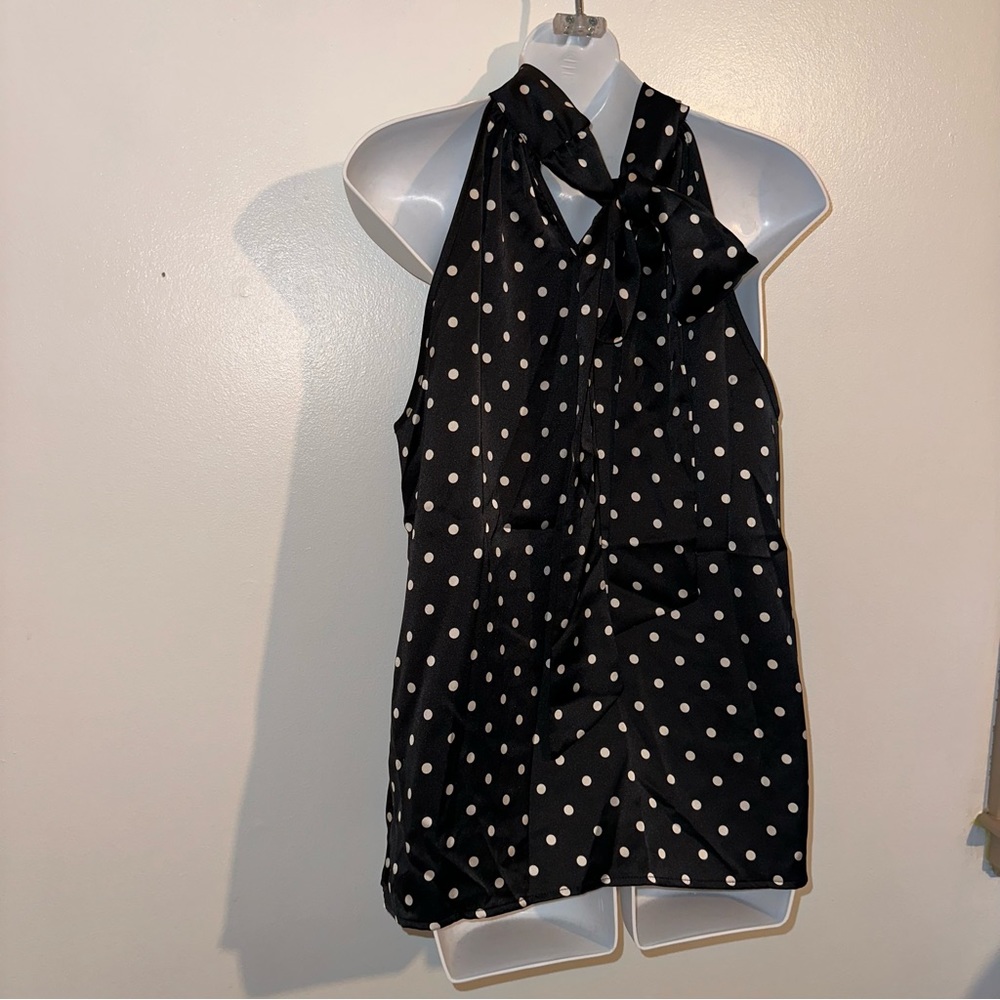 Joie Women’s Black top with white polka dots size Large 🆕 - Picture 10 of 15